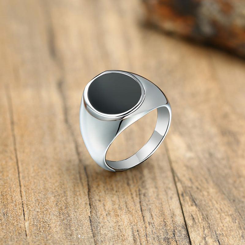 Stainless Steel Square Signet Ring - ItemBear.com