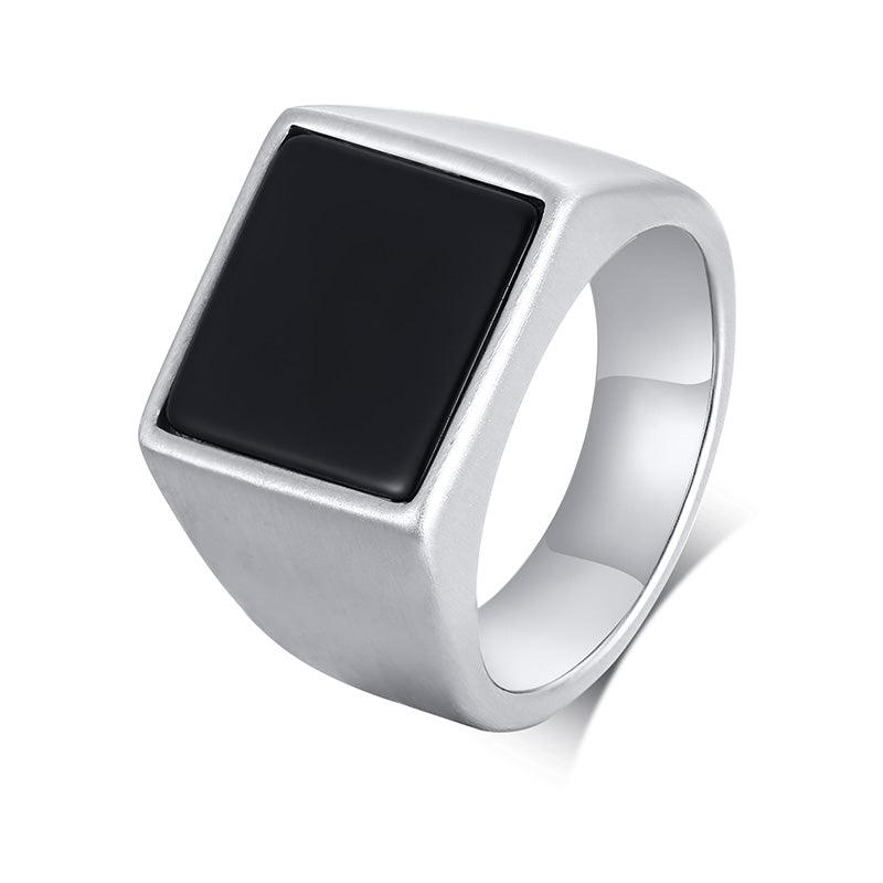 Stainless Steel Square Signet Ring - ItemBear.com