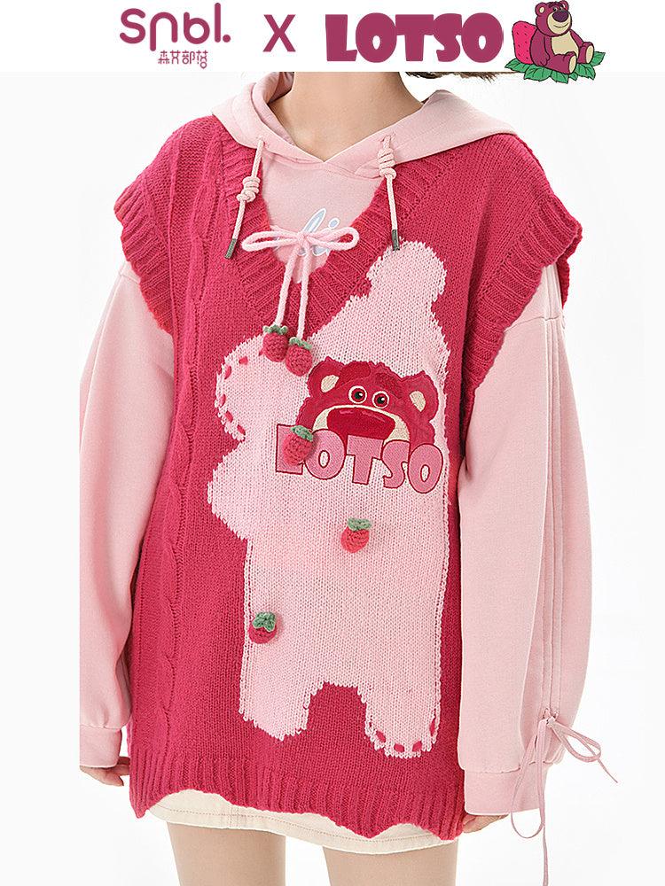 Strawberry Bear Original Mori Girl Tribal Cute Vest Vest Knitted Loose Outer Wear Sweater - ItemBear.com