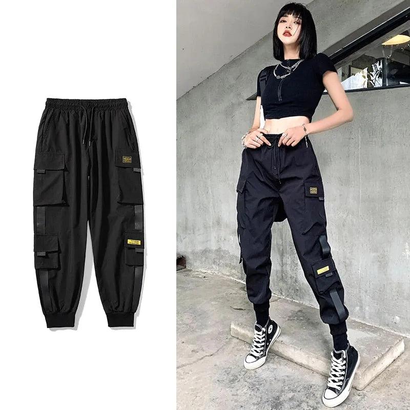 Streetwear Black Pants Women Korean Style Elastic Waist Sweatpants Baggy Pants Summer Autumn Hip Hop Harajuku Trousers Women - ItemBear.com