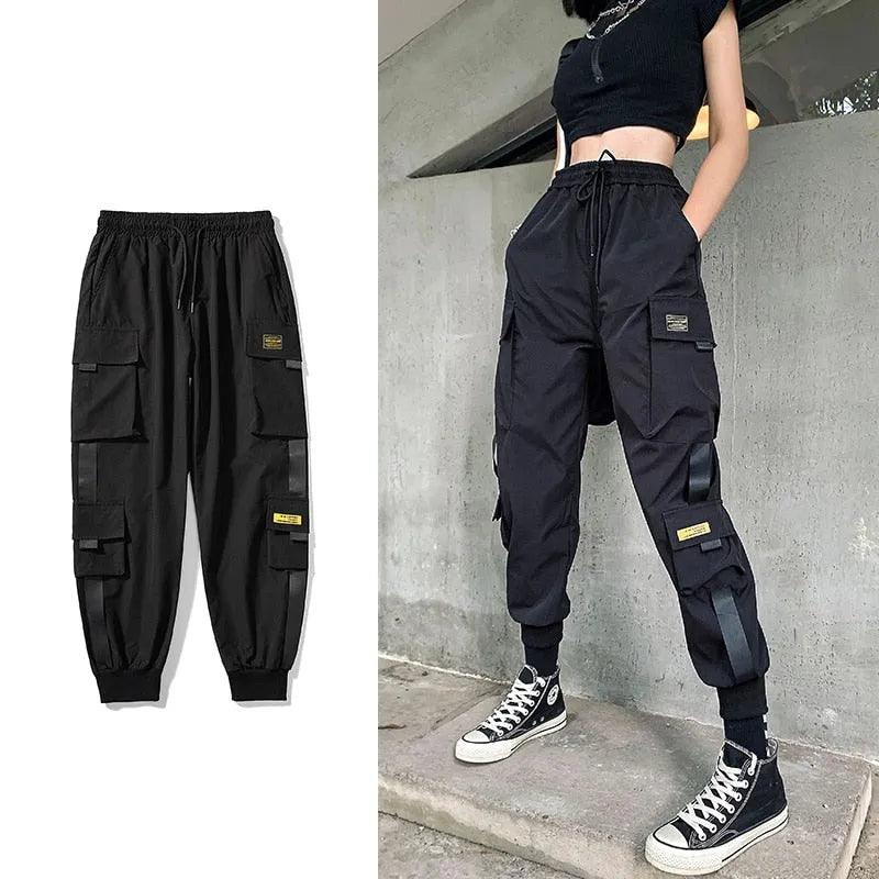 Streetwear Black Pants Women Korean Style Elastic Waist Sweatpants Baggy Pants Summer Autumn Hip Hop Harajuku Trousers Women - ItemBear.com