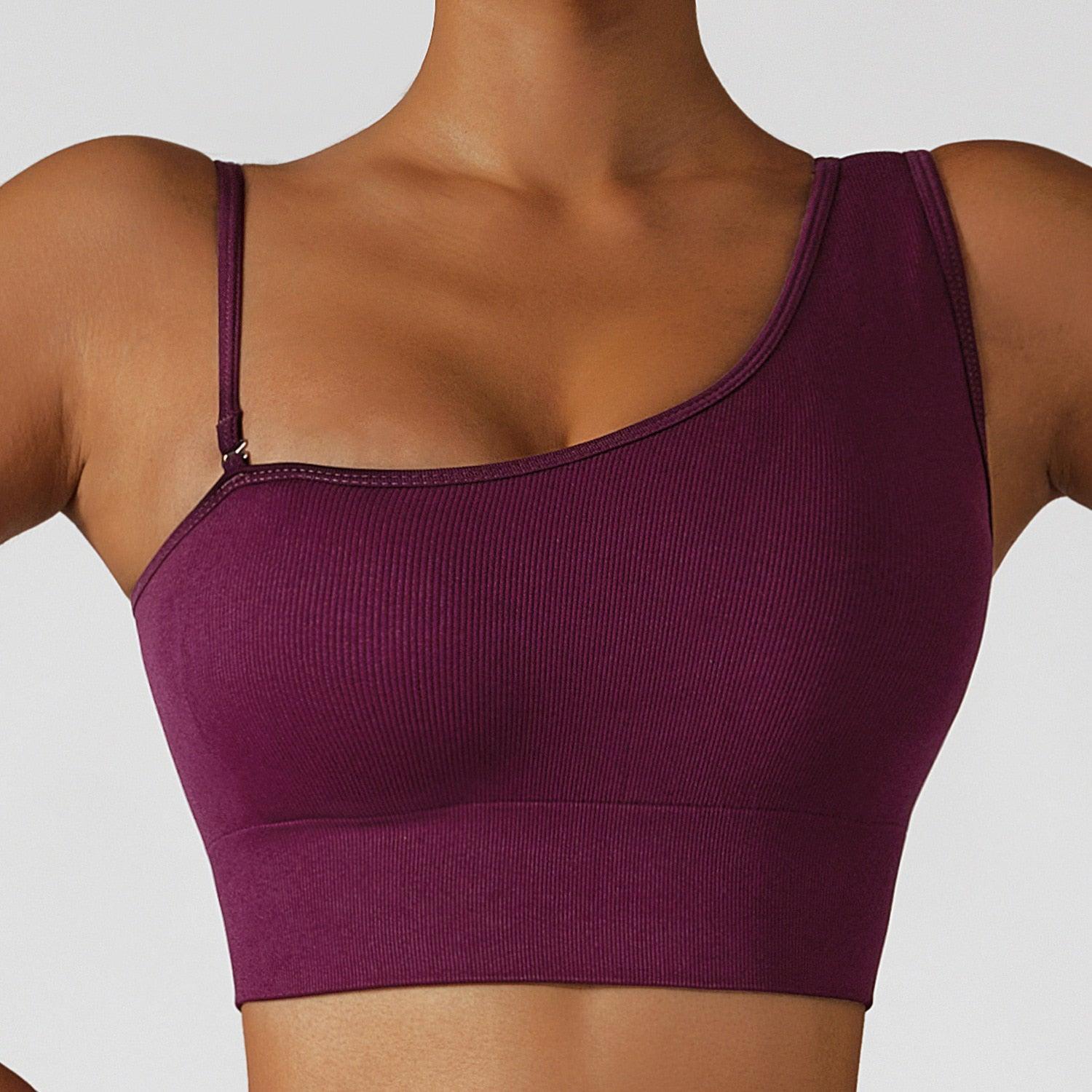 Summer Sexy Oblique Shoulder Yoga Clothes Tops - ItemBear.com