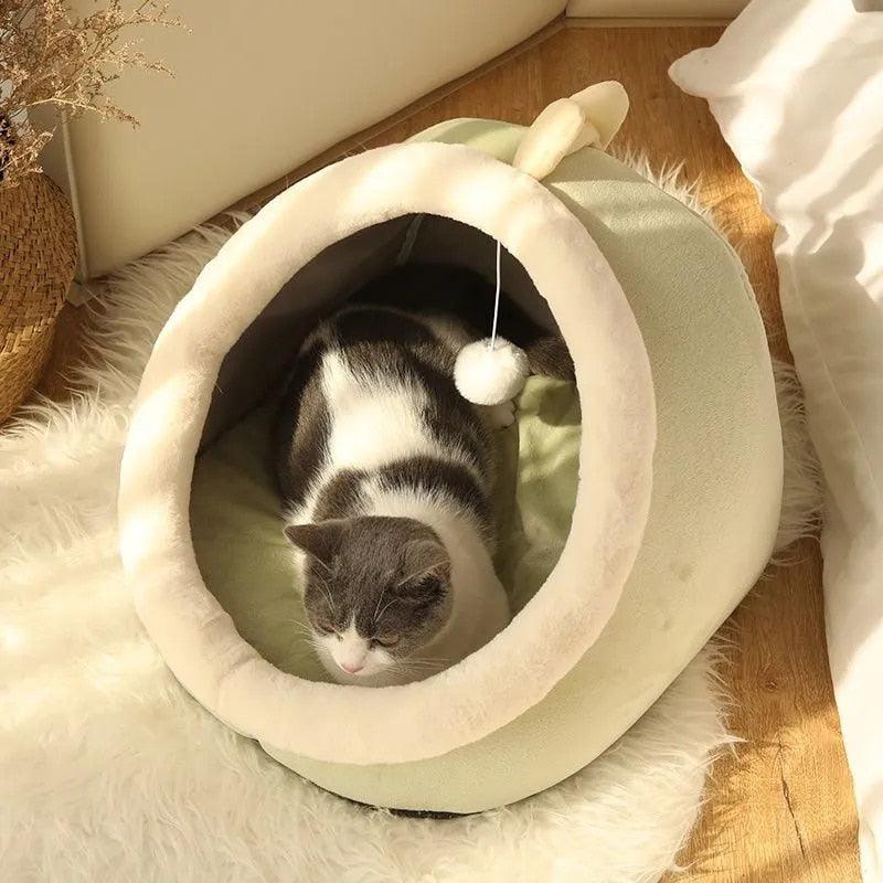 Sweet Cat Bed Warm Pet Basket Cozy Kitten Lounger Cushion Cat House Tent Very Soft Small Dog Mat Bag For Washable Cave Cats Beds - ItemBear.com