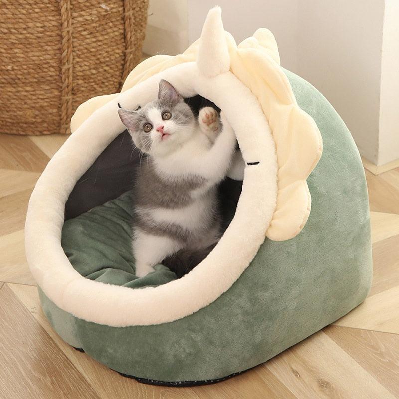 Sweet Cat Bed Warm Pet Basket Cozy Kitten Lounger Cushion Cat House Tent Very Soft Small Dog Mat Bag For Washable Cave Cats Beds - ItemBear.com