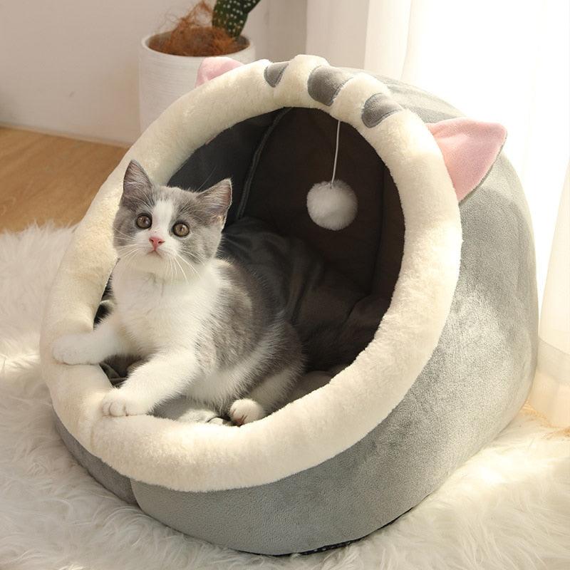 Sweet Cat Bed Warm Pet Basket Cozy Kitten Lounger Cushion Cat House Tent Very Soft Small Dog Mat Bag For Washable Cave Cats Beds - ItemBear.com