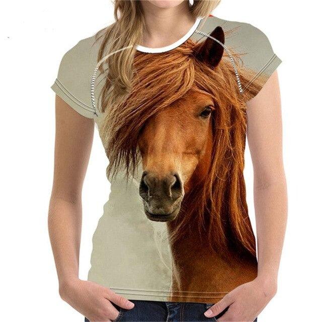 Tee-shirt cheval 3D FORUDESIGNS, 12 chevaux imprimés 3D. - ItemBear.com