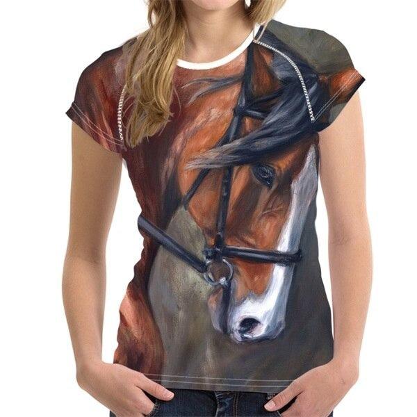 Tee-shirt cheval 3D FORUDESIGNS, 12 chevaux imprimés 3D. - ItemBear.com