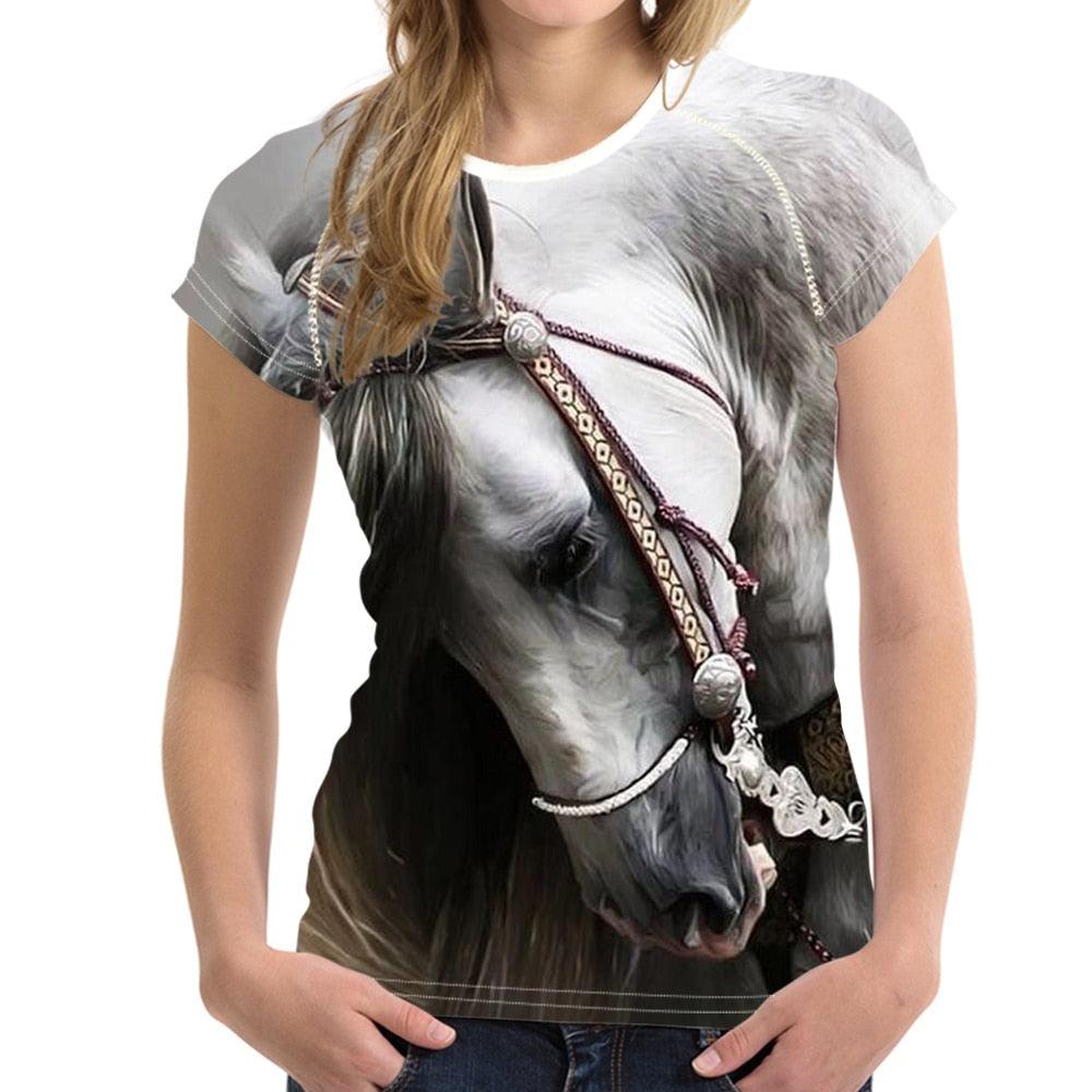 Tee-shirt cheval 3D FORUDESIGNS, 12 chevaux imprimés 3D. - ItemBear.com