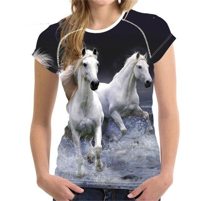 Tee-shirt cheval 3D FORUDESIGNS, 12 chevaux imprimés 3D. - ItemBear.com