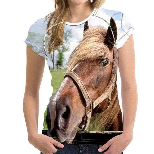 Tee-shirt cheval 3D FORUDESIGNS, 12 chevaux imprimés 3D. - ItemBear.com