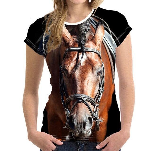 Tee-shirt cheval 3D FORUDESIGNS, 12 chevaux imprimés 3D. - ItemBear.com