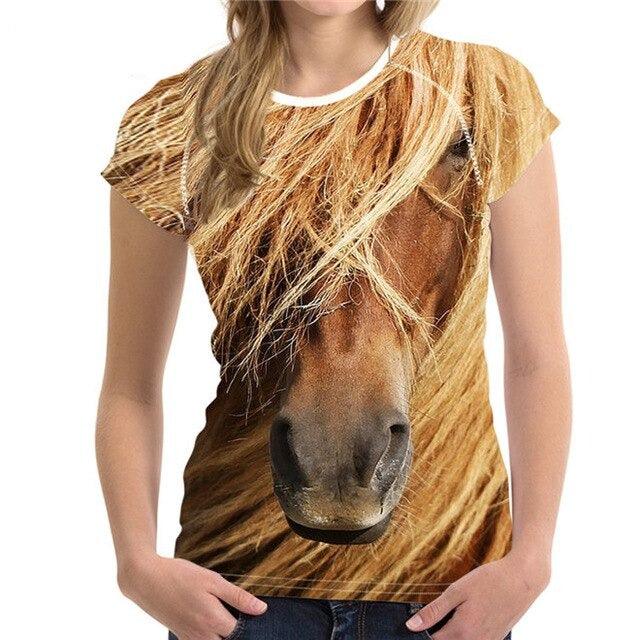 Tee-shirt cheval 3D FORUDESIGNS, 12 chevaux imprimés 3D. - ItemBear.com