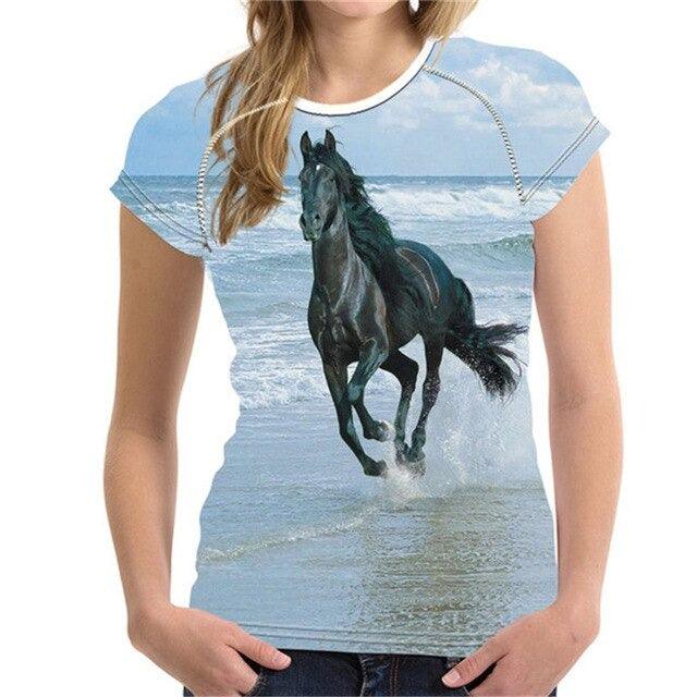 Tee-shirt cheval 3D FORUDESIGNS, 12 chevaux imprimés 3D. - ItemBear.com