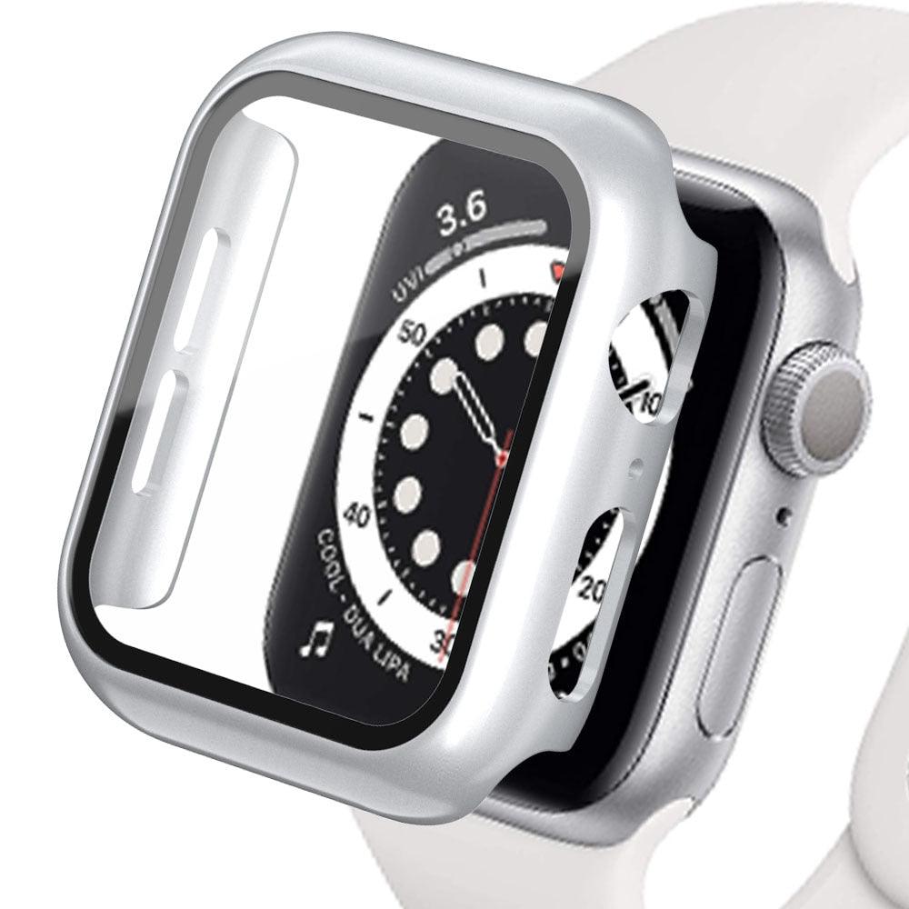 Tempered Glass+Matte Watch Cover for Apple Watch Case 44mm 40mm 42mm 38mm Bumper+Screen Protector for Iwatch SE 6 5 4 3 2 1 - ItemBear.com