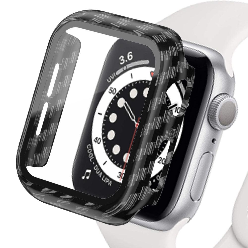 Tempered Glass+Matte Watch Cover for Apple Watch Case 44mm 40mm 42mm 38mm Bumper+Screen Protector for Iwatch SE 6 5 4 3 2 1 - ItemBear.com