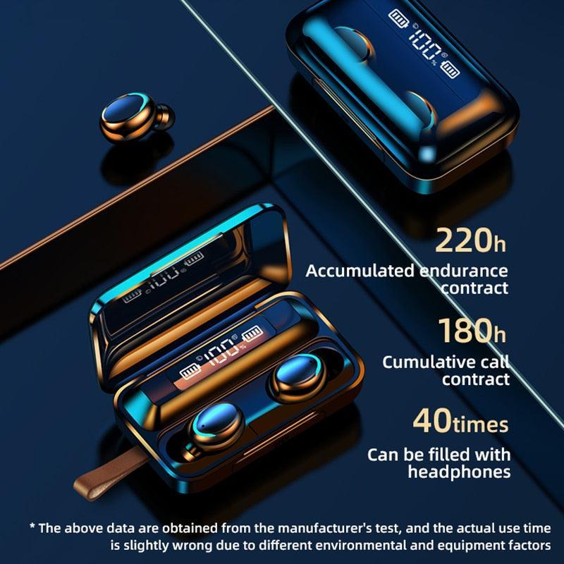 TWS Bluetooth 5.0 Earphones 2200mAh Charging Box Wireless Headphone Stereo Sports Waterproof Earbuds Headsets With Mic - ItemBear.com