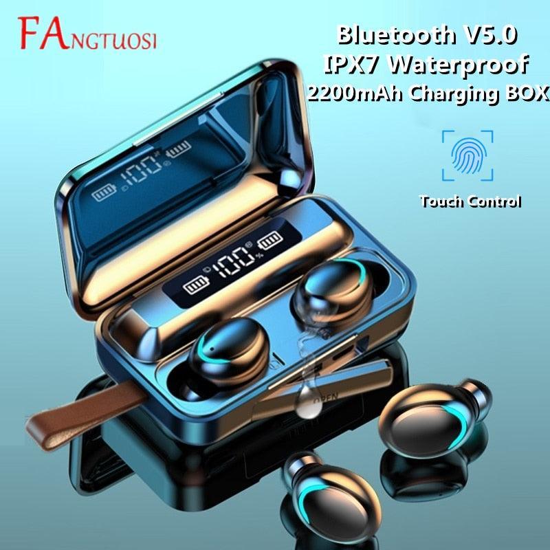 TWS Bluetooth 5.0 Earphones 2200mAh Charging Box Wireless Headphone Stereo Sports Waterproof Earbuds Headsets With Mic - ItemBear.com