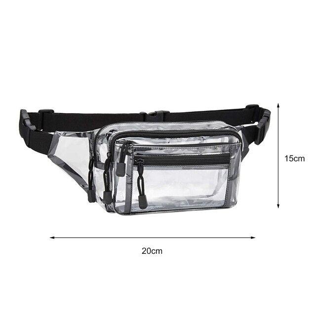 Unisex Fashion Transparent PVC Chest Bags Portable Outdoor Sport Travel Waterproof Multi-layer Zipper Shoulder Crossbody Bag - ItemBear.com