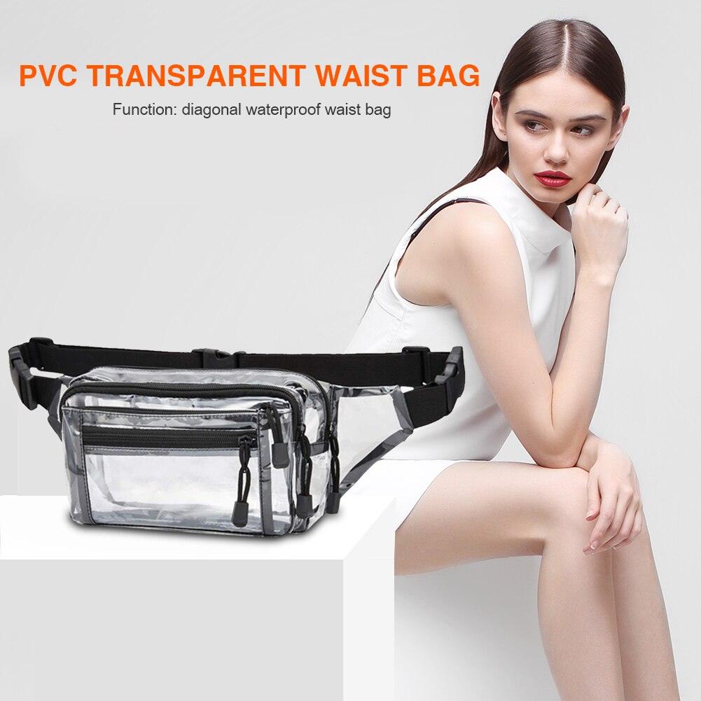 Unisex Fashion Transparent PVC Chest Bags Portable Outdoor Sport Travel Waterproof Multi-layer Zipper Shoulder Crossbody Bag - ItemBear.com