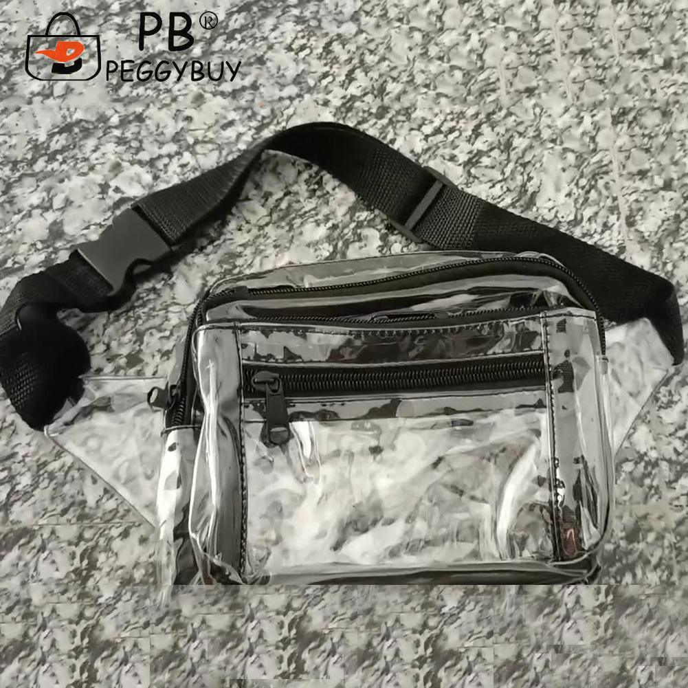 Unisex Fashion Transparent PVC Chest Bags Portable Outdoor Sport Travel Waterproof Multi-layer Zipper Shoulder Crossbody Bag - ItemBear.com