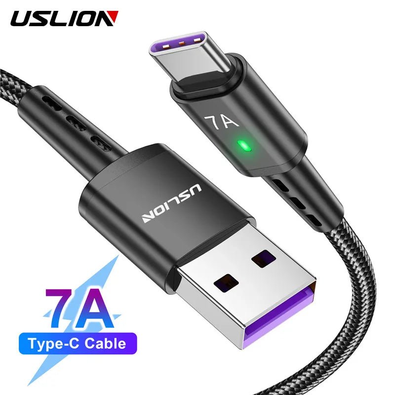 USLION 7A Fast USB C Cable Type C Cable Fast Charging Data Cord Wire For MacBook Xiaomi Samsung USB C to USB C Cable For Huawei - ItemBear.com