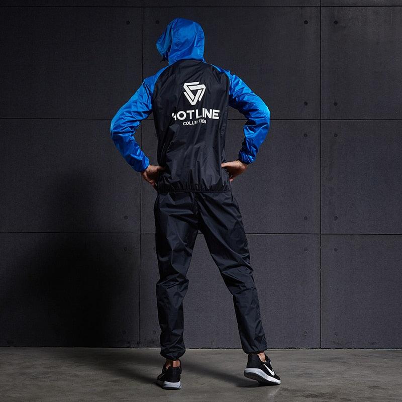 VANSYDICAL Sauna Suit Men Gym Clothing Set Hoodies Pullover Sportswear Running Fitness Weight Loss Sweating Sports Jogging Suit - ItemBear.com