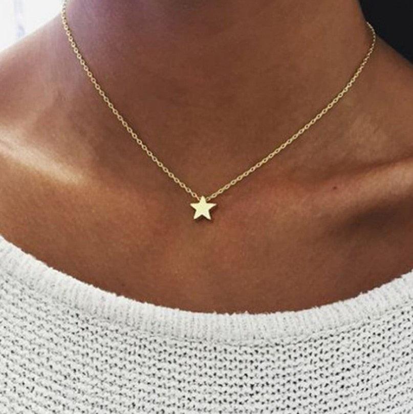 Vintage Multilayer Pendant Butterfly Necklace for Women Butterflies Moon Star Charm Choker Necklaces Boho Fashion Jewelry Gift - ItemBear.com