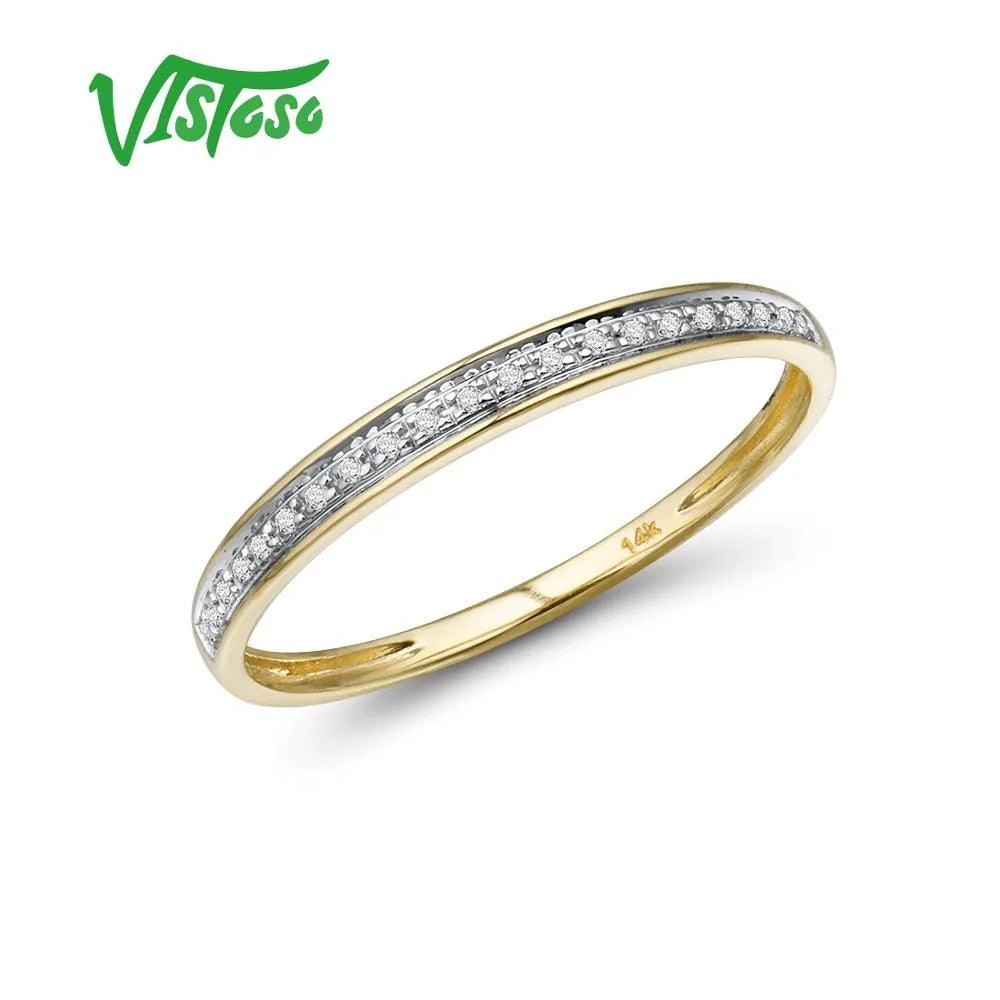 VISTOSO Genuine 14K White/Yellow/Rose Gold Rings For Women Simple Style Eternal Diamond Ring Engagement Anniversary Fine Jewelry - ItemBear.com