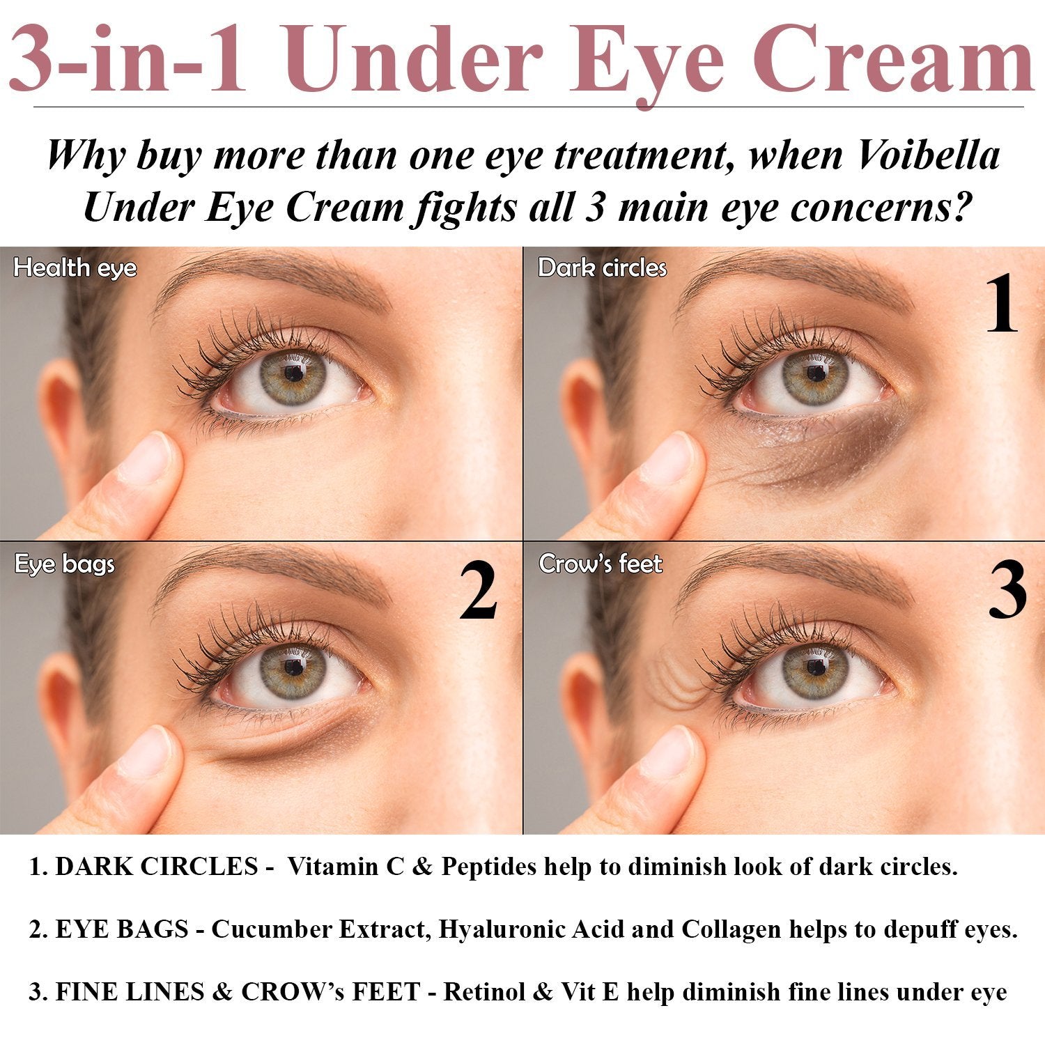 Voibella 3-in-1 Under Eye Cream - ItemBear.com