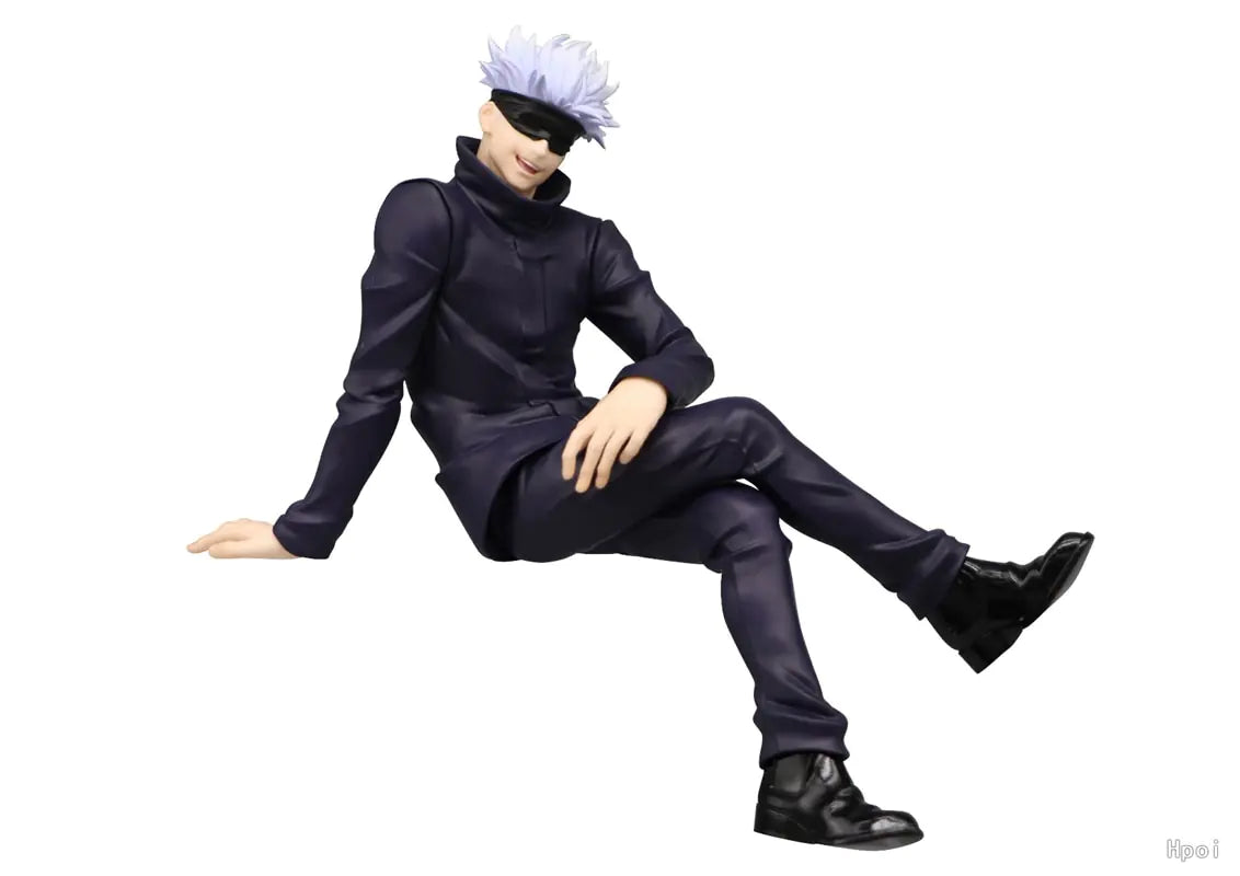 15CM Figure Anime Jujutsu Kaisen Gojo Satoru Sitting Pressed Noodles Model Dolls Toy Gift Collect Boxed PVC Material