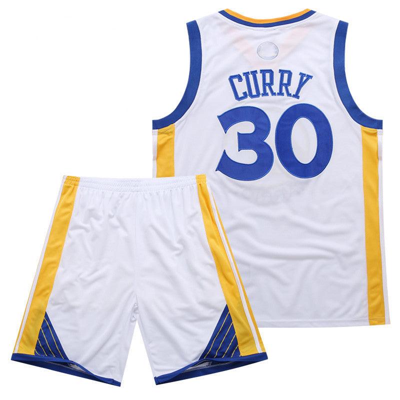 Warriors Curry No. 30 embroidery jersey white blue black vest basketball uniform sports suit male - ItemBear.com