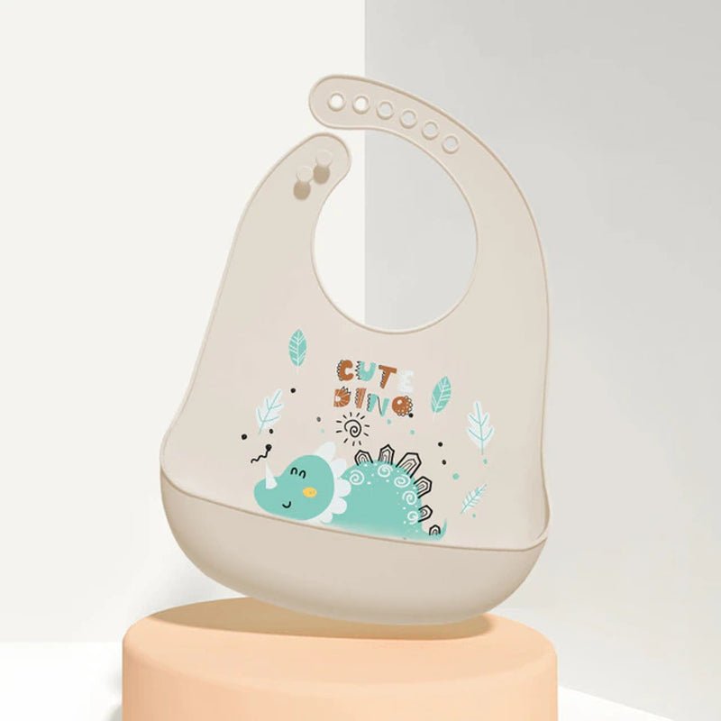 Waterproof Baby Bibs Baby Stuff Cute Cartoon Dinosaur Printed Kids Bib Girl Boy Adjustable Soft Silicone Bib Baby Feeding Stuff - ItemBear.com