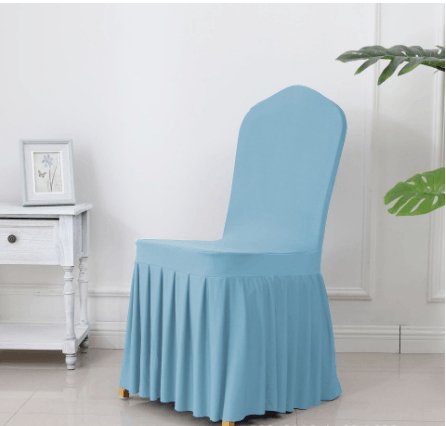 Wedding Spandex Chair Cover With Pleated Ruffled Skirt - ItemBear.com