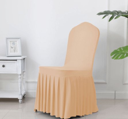 Wedding Spandex Chair Cover With Pleated Ruffled Skirt - ItemBear.com