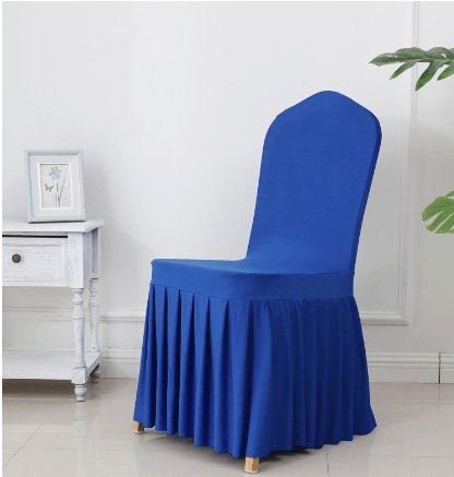 Wedding Spandex Chair Cover With Pleated Ruffled Skirt - ItemBear.com