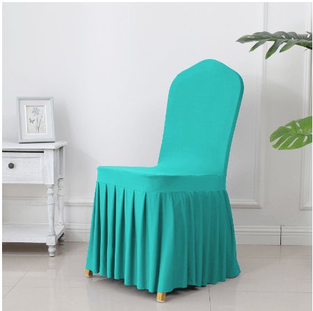 Wedding Spandex Chair Cover With Pleated Ruffled Skirt - ItemBear.com