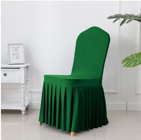 Wedding Spandex Chair Cover With Pleated Ruffled Skirt - ItemBear.com