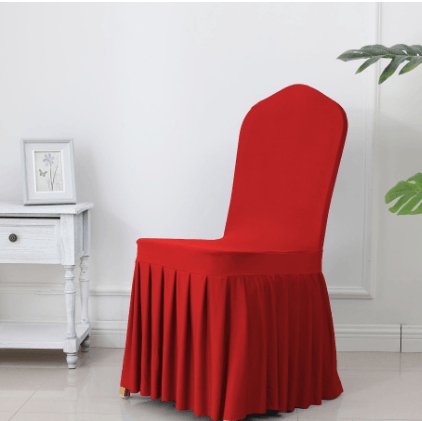 Wedding Spandex Chair Cover With Pleated Ruffled Skirt - ItemBear.com