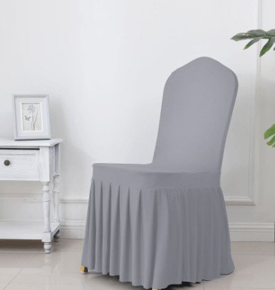 Wedding Spandex Chair Cover With Pleated Ruffled Skirt - ItemBear.com