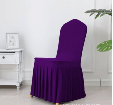 Wedding Spandex Chair Cover With Pleated Ruffled Skirt - ItemBear.com