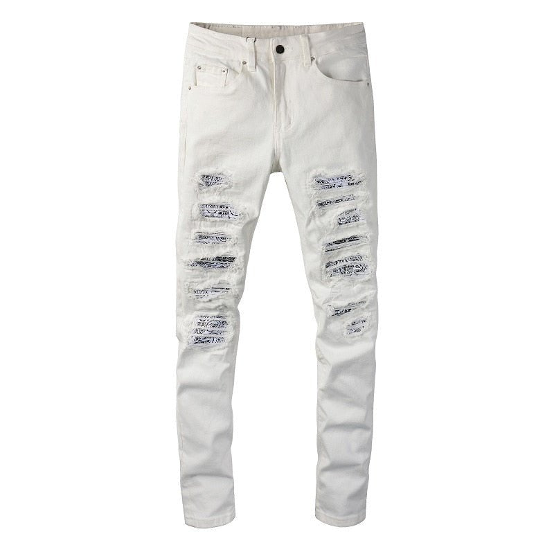 White Bandana Jeans - ItemBear.com