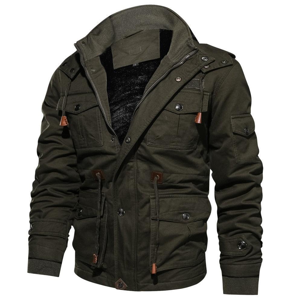 Winter Military Jacket Men Casual Thick Thermal Coat Army Pilot Jackets Air Force Cargo Outwear Fleece Hooded Jacket 4XL Clothes - ItemBear.com