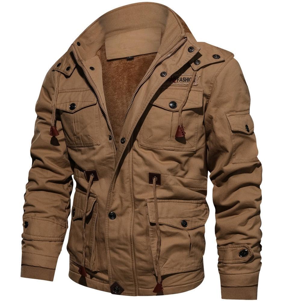 Winter Military Jacket Men Casual Thick Thermal Coat Army Pilot Jackets Air Force Cargo Outwear Fleece Hooded Jacket 4XL Clothes - ItemBear.com