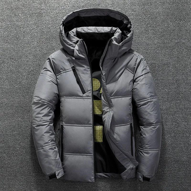Winter Warm Men Jacket Coat Casual Autumn Stand Collar Puffer Thick Hat White Duck Parka Male Men&#39;s Winter Down Jacket With Hood - ItemBear.com