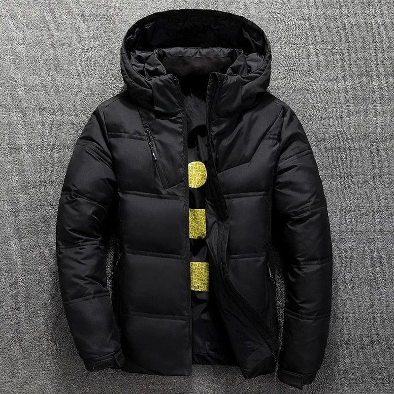 Winter Warm Men Jacket Coat Casual Autumn Stand Collar Puffer Thick Hat White Duck Parka Male Men&#39;s Winter Down Jacket With Hood - ItemBear.com