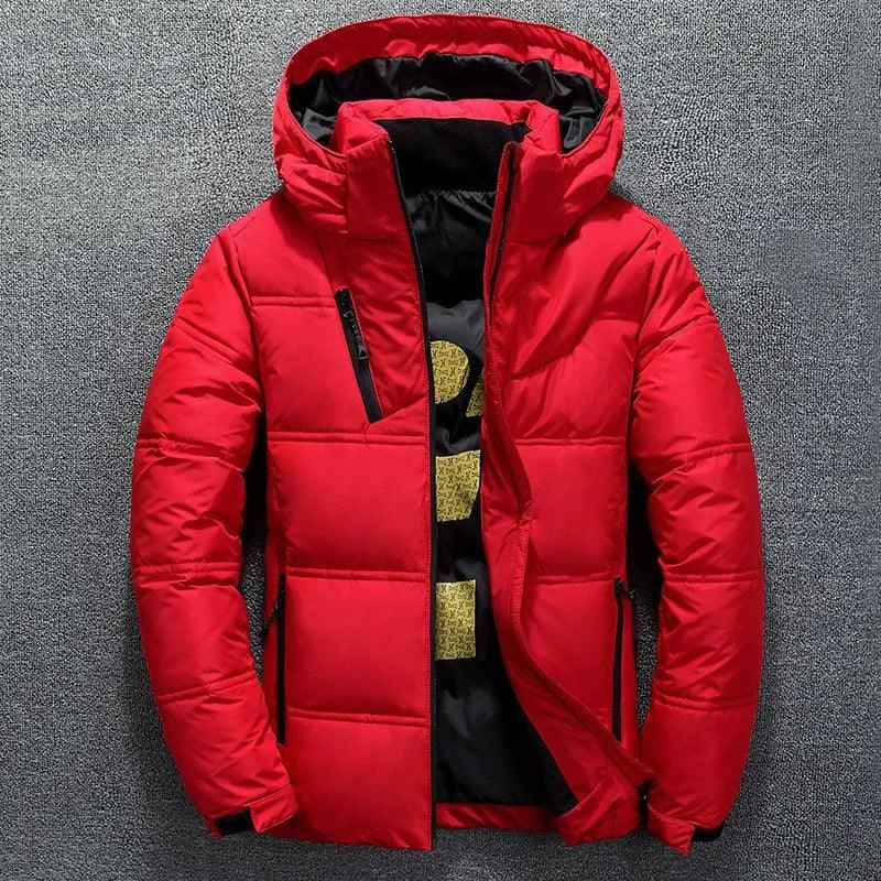 Winter Warm Men Jacket Coat Casual Autumn Stand Collar Puffer Thick Hat White Duck Parka Male Men&#39;s Winter Down Jacket With Hood - ItemBear.com