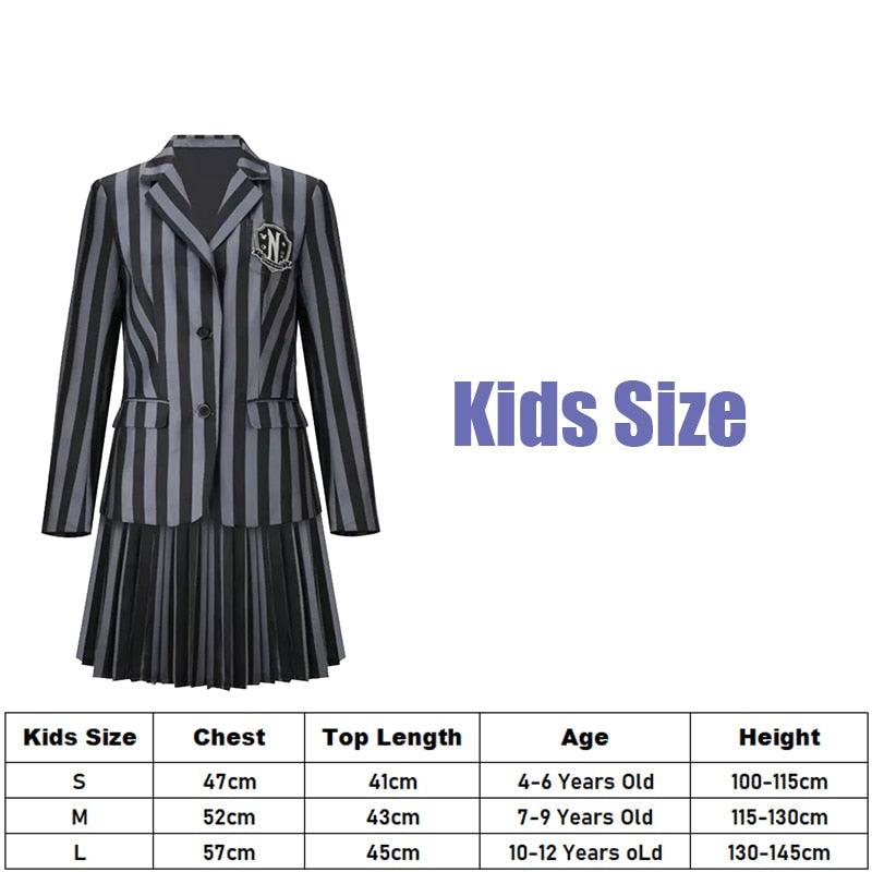 Women The Addams Family Family Cosplay Teenagers Girls Wednesday Addams Nevermore Academy Black School Uniform Costume - ItemBear.com