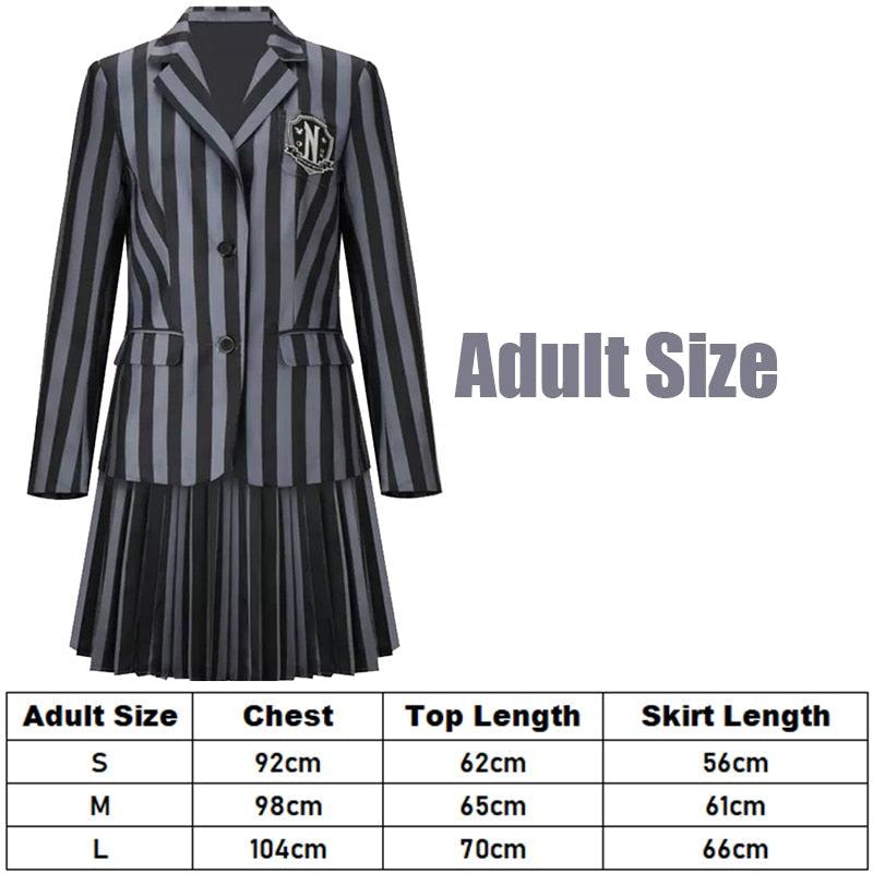 Women The Addams Family Family Cosplay Teenagers Girls Wednesday Addams Nevermore Academy Black School Uniform Costume - ItemBear.com