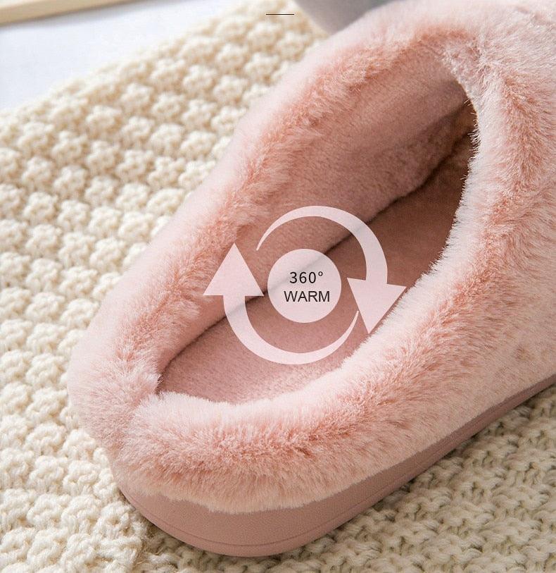 Women Winter Home Slippers Cartoon Deer Elk Non-slip Soft Warm House Shoes Men Ladies GIrs Indoor Bedroom Couples Floor Footwear - ItemBear.com