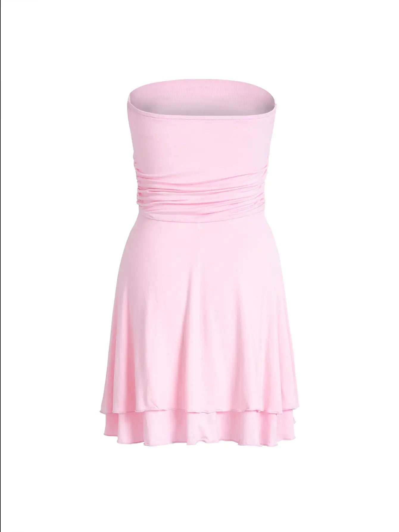 Y2K Tube-top Short Dress Summer Sexy Pleated Tight Dresses For Womens Clothing - ItemBear.com